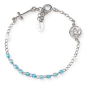 Bracciale Rosario Cristalli Croce Charm Junior - brojrb