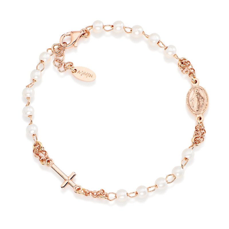 Bracciale Rosario AG925 perle - Rosè - brorb3