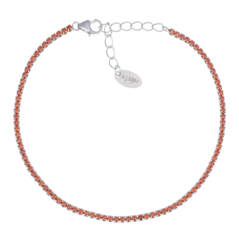 Bracciale tennis mania con zirconi arancioni - bt1bar17 Bracciale tennis mania con zirconi arancioni - bt1bar17