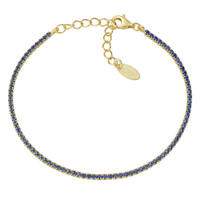 Bracciale bracciale tennis dorato mania con zirconi blu - bt1gbl17 Bracciale bracciale tennis dorato mania con zirconi blu - bt1gbl17