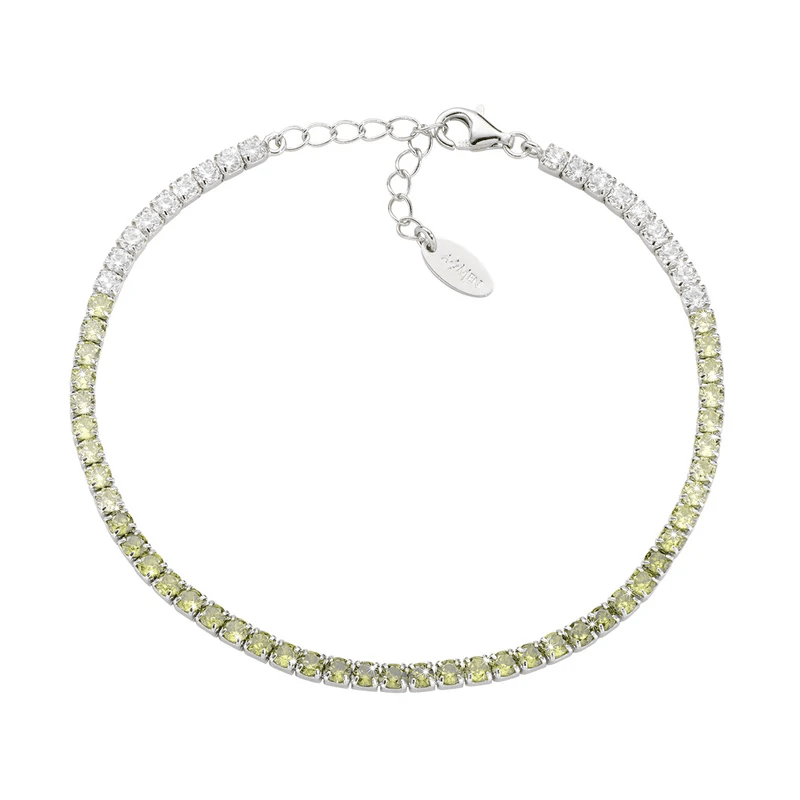 Bracciale Tennis Degradé Verde Oliva con Zirconi 2,5 mm - bt25debol17 Bracciale Tennis Degradé Verde Oliva con Zirconi 2,5 mm - bt25debol17