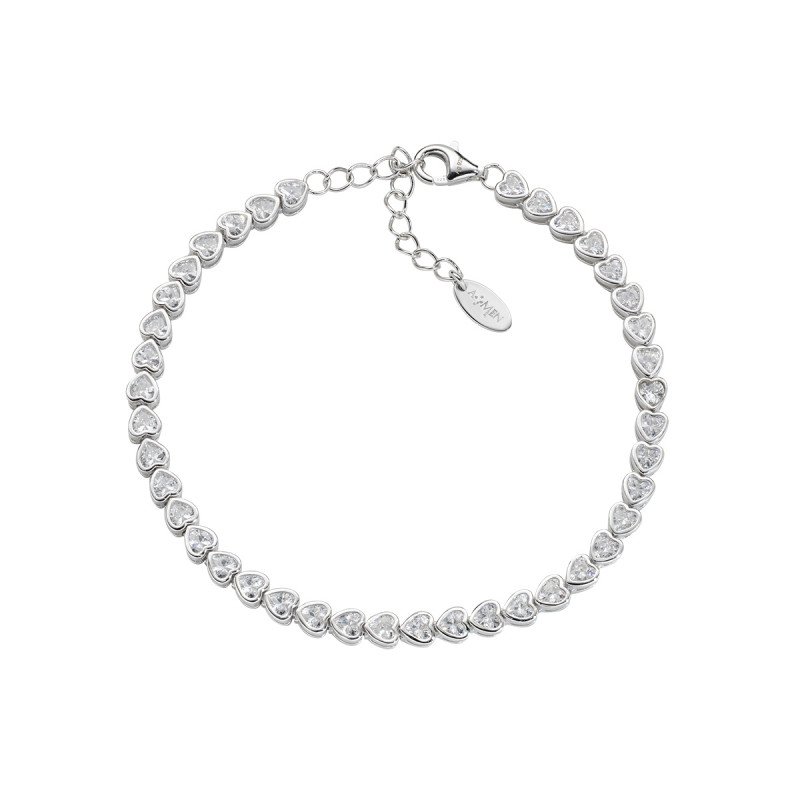 Bracciale Tennis Diamonds con Cuori Bianchi - bt3cubbz16 Bracciale Tennis Diamonds con Cuori Bianchi - bt3cubbz16