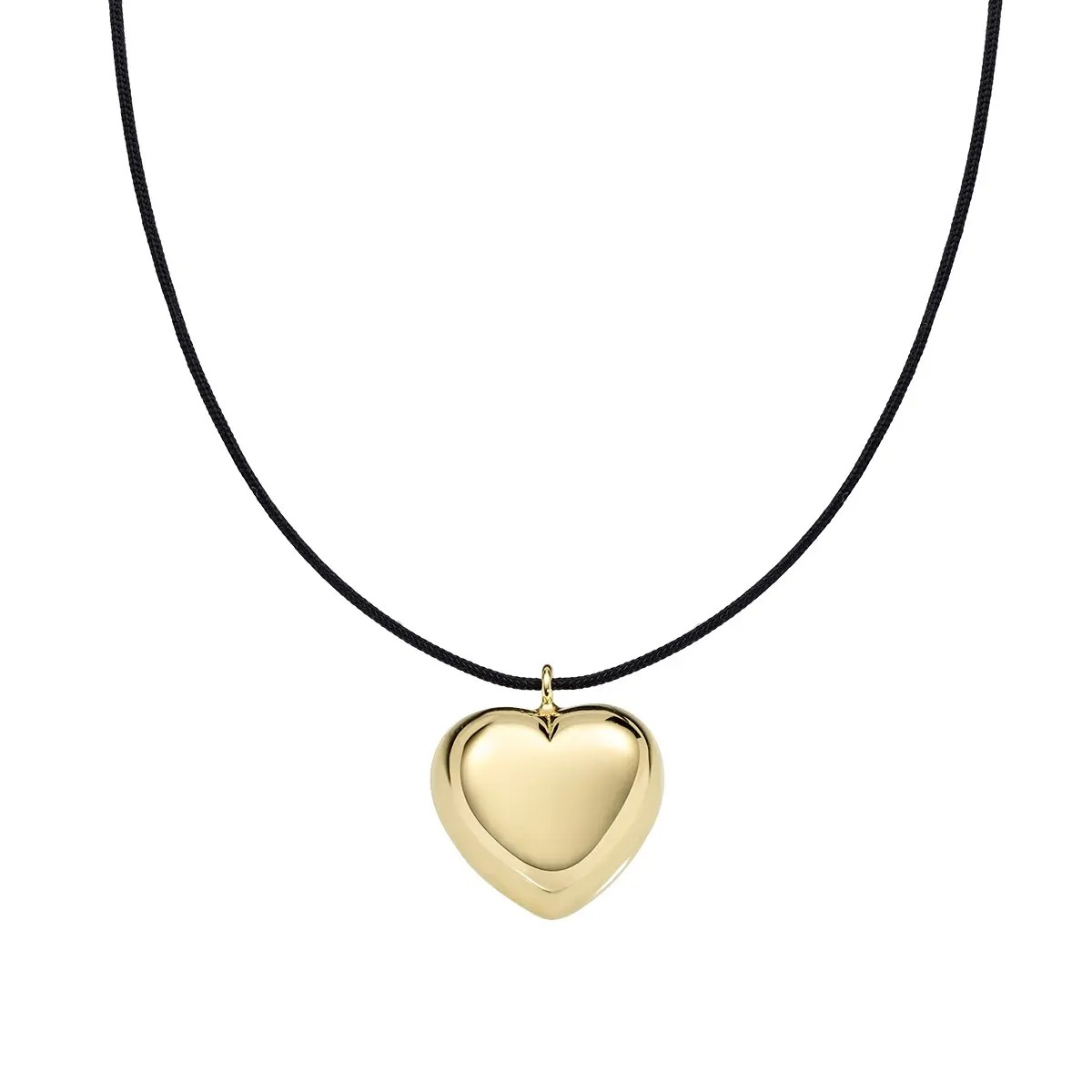 Collana Mio Cuore Dorata con Cordino Nero - clcocubong3 Collana Mio Cuore Dorata con Cordino Nero - clcocubong3