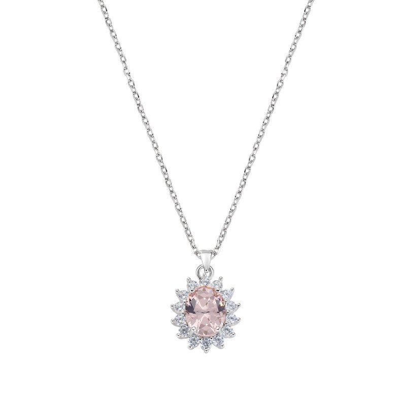 Collana in AG925 con morganite e zirconi bianchi - clldgbbmo Collana in AG925 con morganite e zirconi bianchi - clldgbbmo