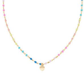 Collana in AG925 e smalto multicolor - Oro - (Lungh. 38+4cm) - clsmcugm3
