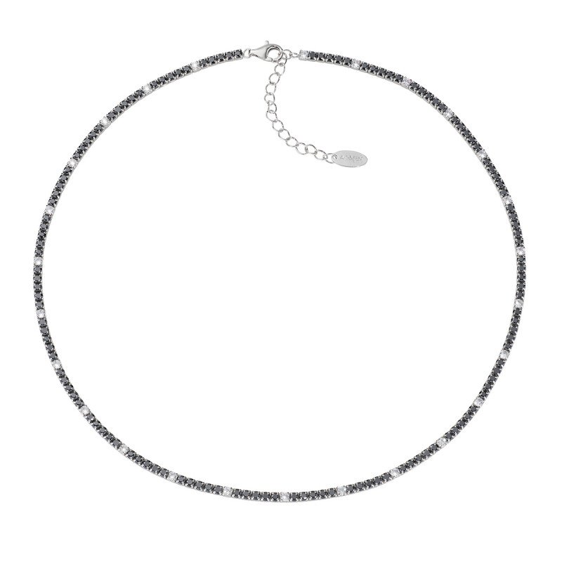 Collana tennis mania con zirconi neri e bianchi - clt2bnb Collana tennis mania con zirconi neri e bianchi - clt2bnb