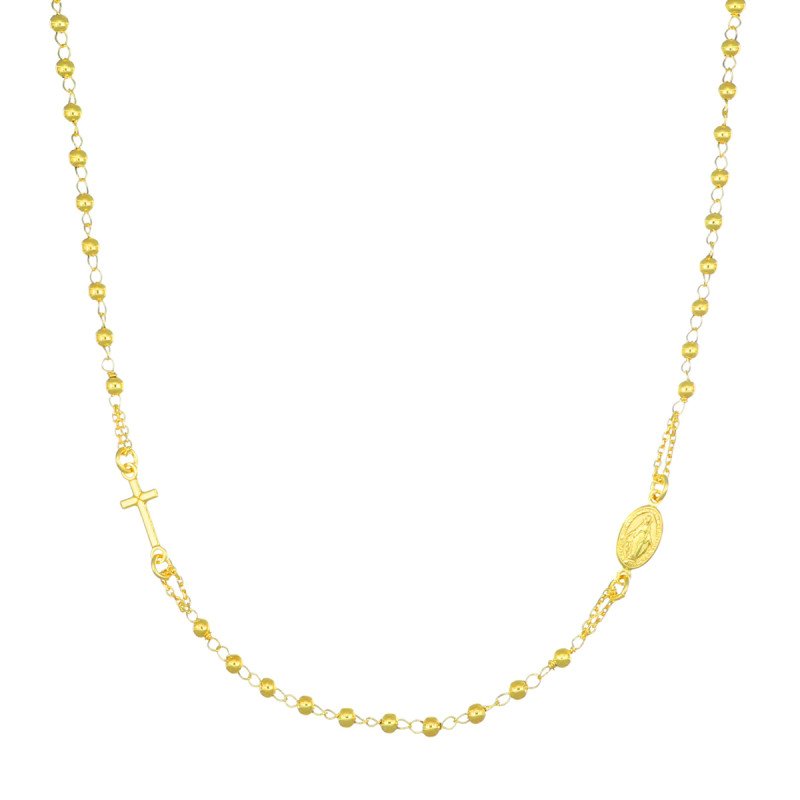 Rosario girocollo AG925 (grani diam. 3mm) - Oro - crog3 Rosario girocollo AG925 (grani diam. 3mm) - Oro - crog3