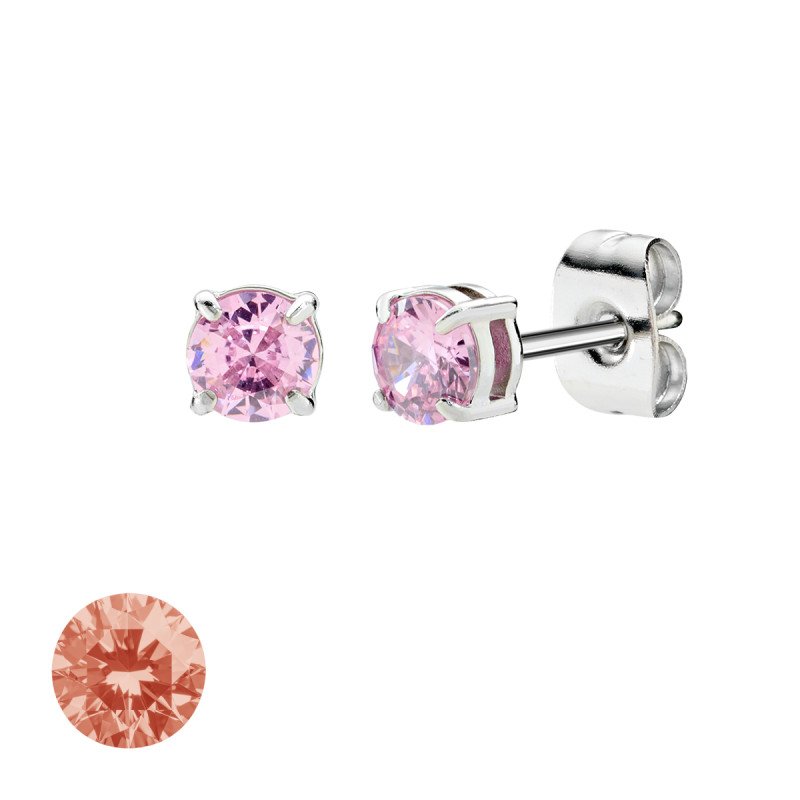 Orecchini in acciaio 316L con zirconi arancioni - doacor3b02