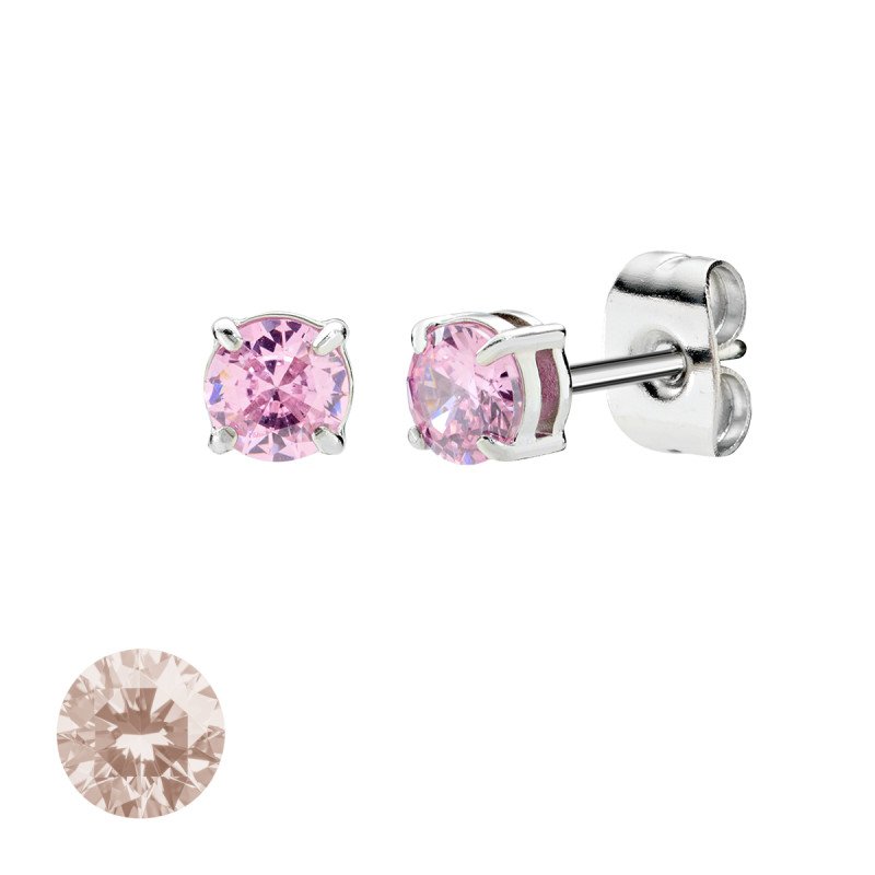 Orecchini in acciaio 316L con zirconi champagne - doacor3b04