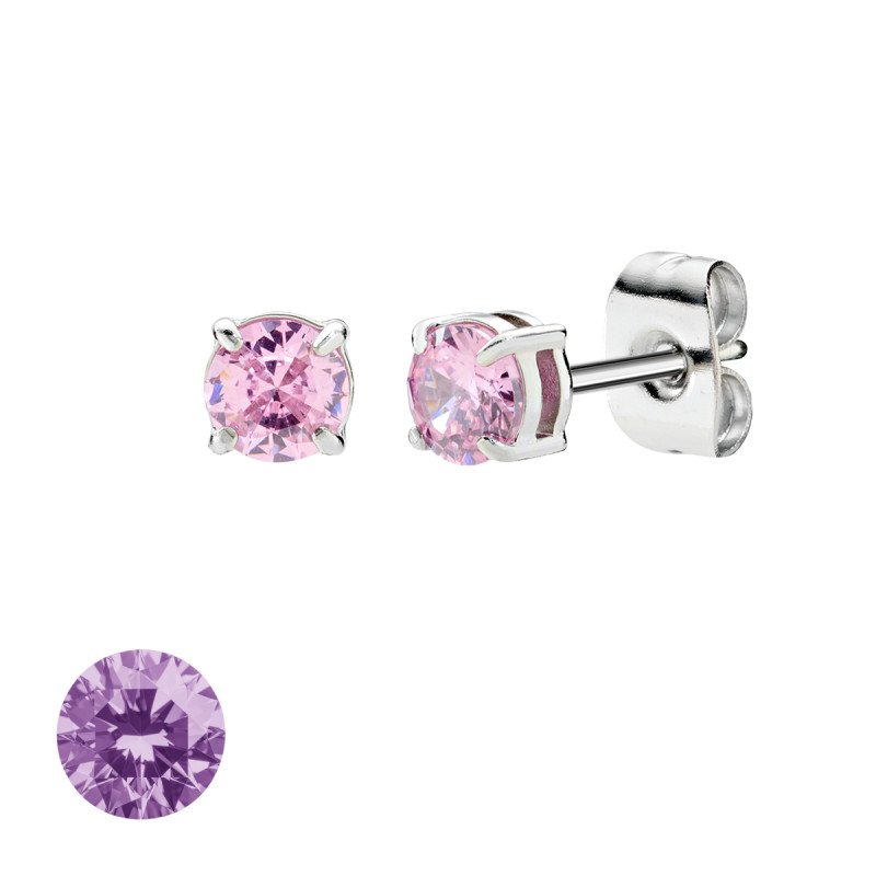 Orecchini in acciaio 316L con zirconi vinaccia - doacor3b22