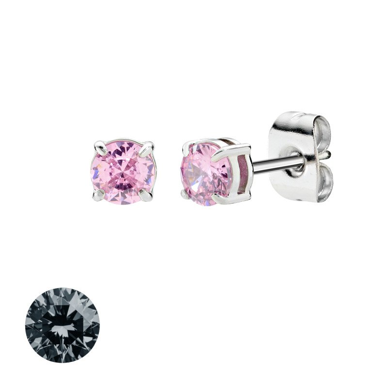 Orecchini in acciaio 316L con zirconi neri - doacor3b32