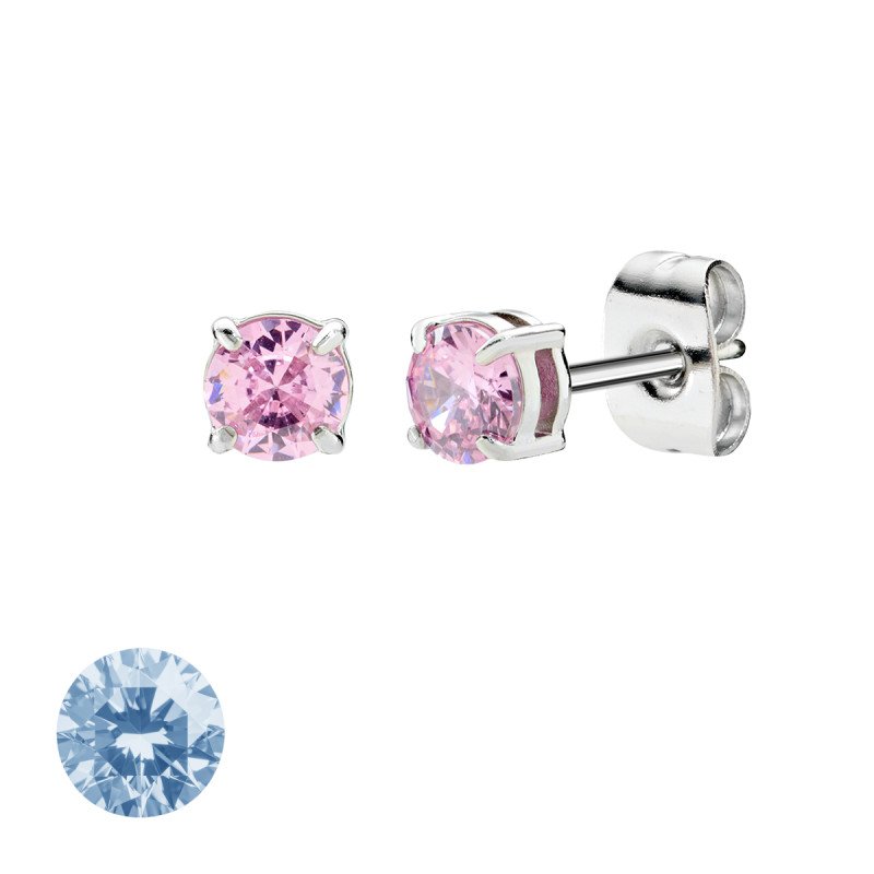 Orecchini in acciaio 316L con zirconi cerulei - doacor3b41