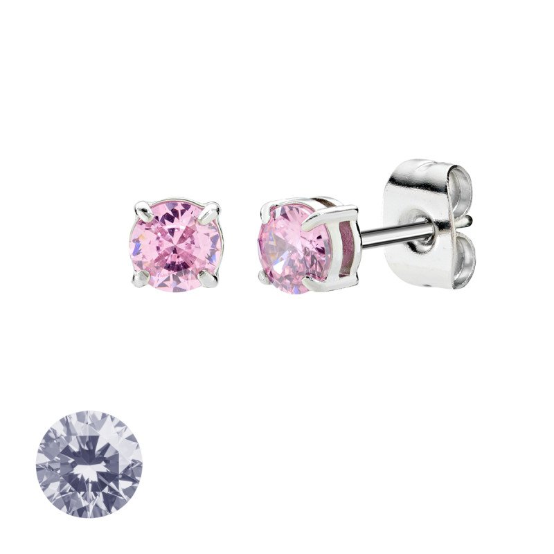 Orecchini in acciaio 316L con zirconi lillà - doacor3b48