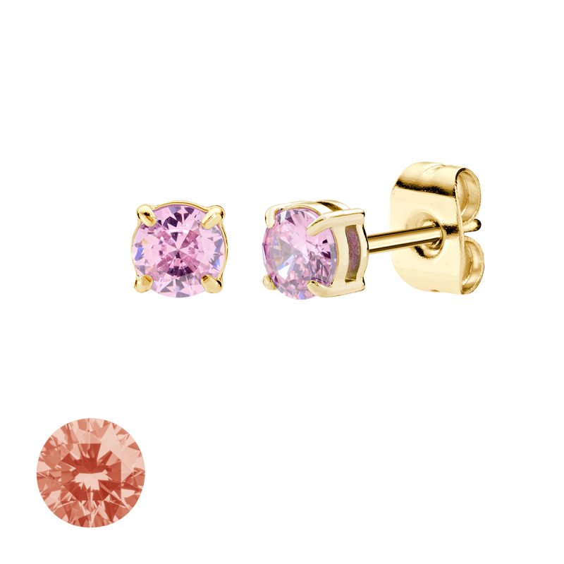 Orecchini in acciaio 316L con zirconi arancioni - doacor3g02