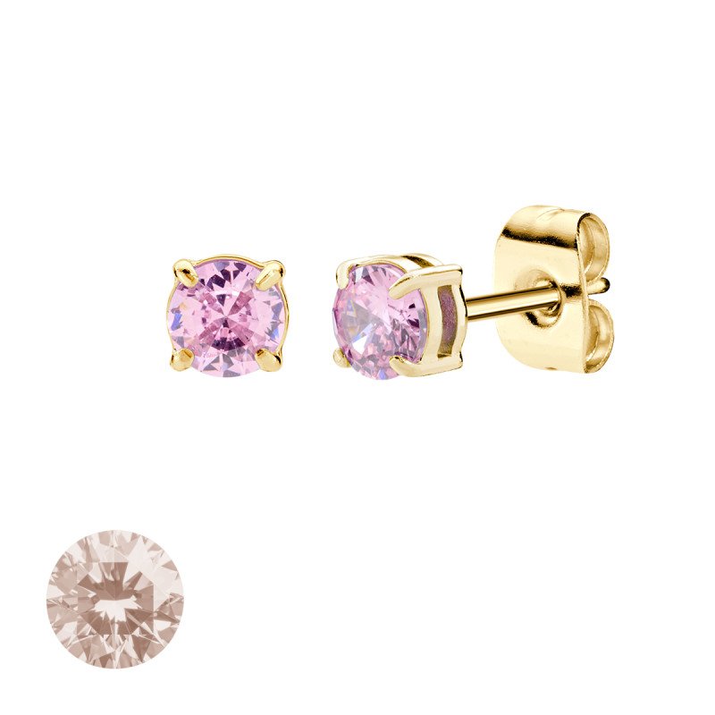 Orecchini in acciaio 316L con zirconi champagne - doacor3g04