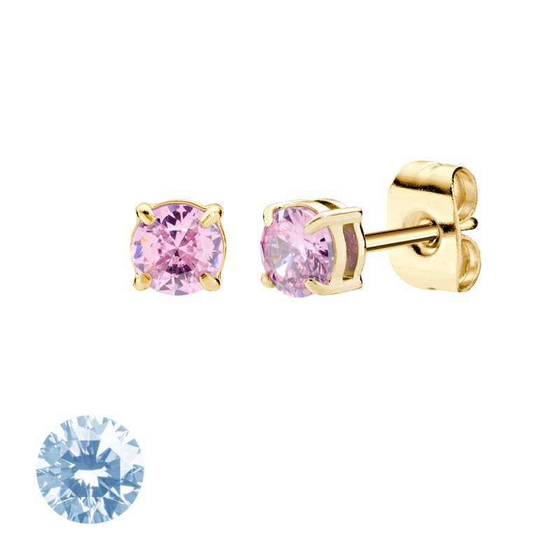 Orecchini in acciaio 316L con zirconi acquamarina - doacor3g13