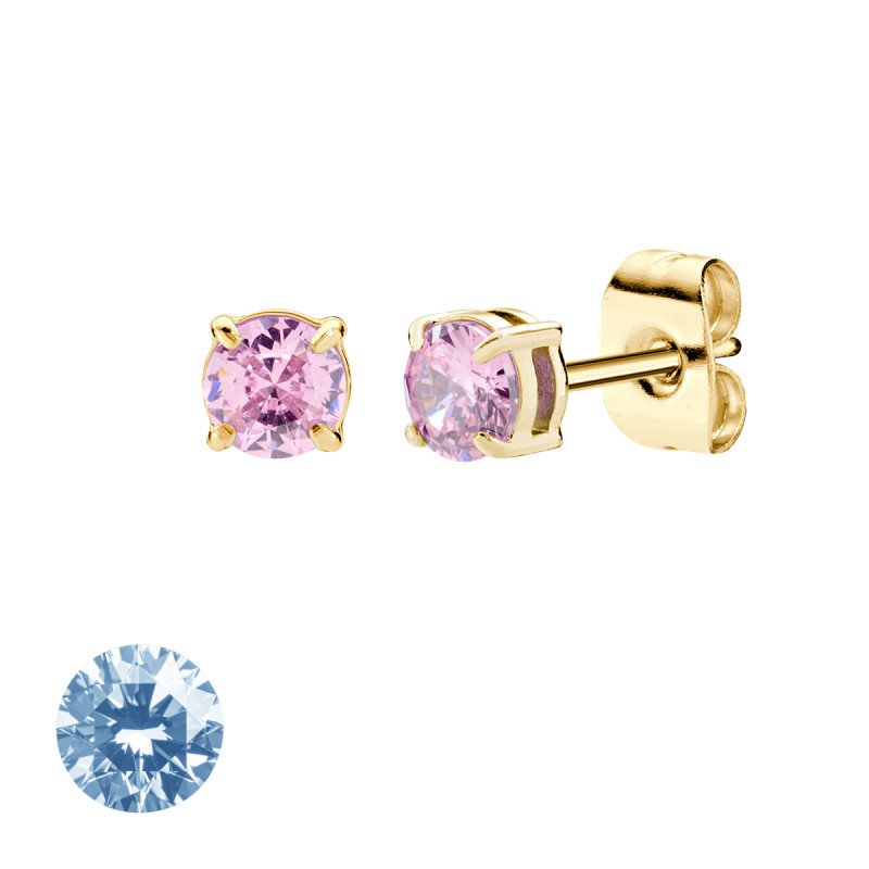 Orecchini in acciaio 316L con zirconi azzurri - doacor3g15