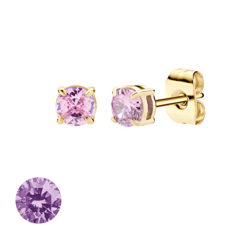 Orecchini in acciaio 316L con zirconi vinaccia - doacor3g22