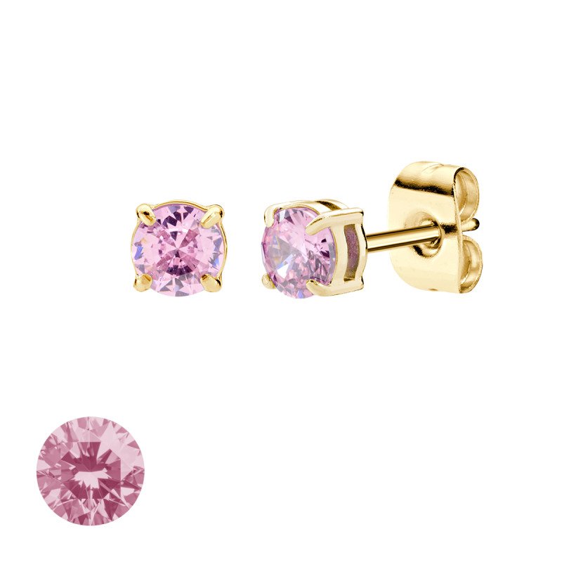 Orecchini in acciaio 316L con zirconi rosa antico - doacor3g25