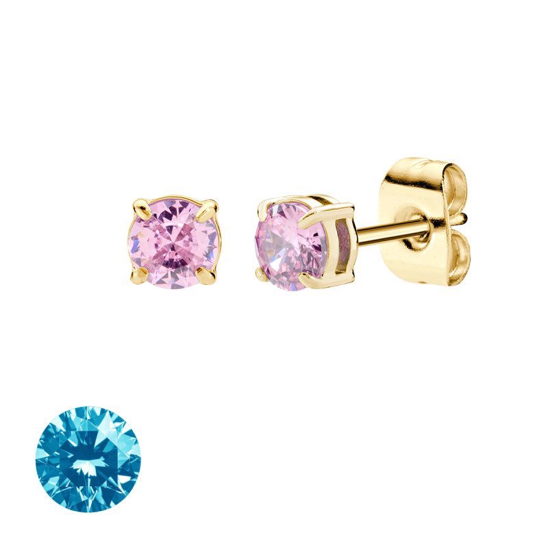 Orecchini in acciaio 316L con zirconi blu mare - doacor3g29