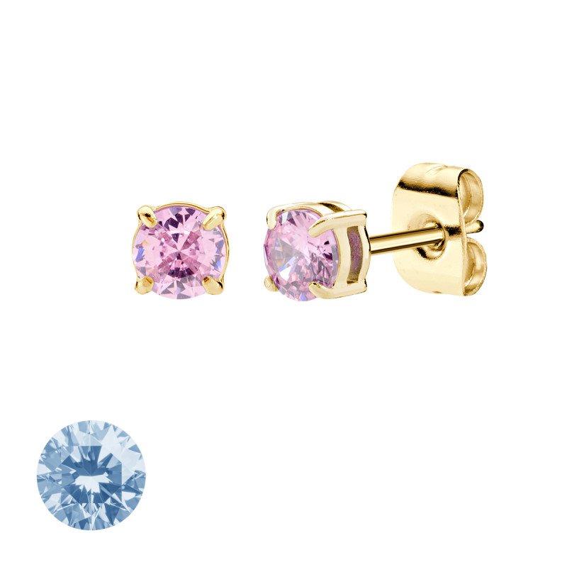 Orecchini in acciaio 316L con zirconi cerulei - doacor3g41