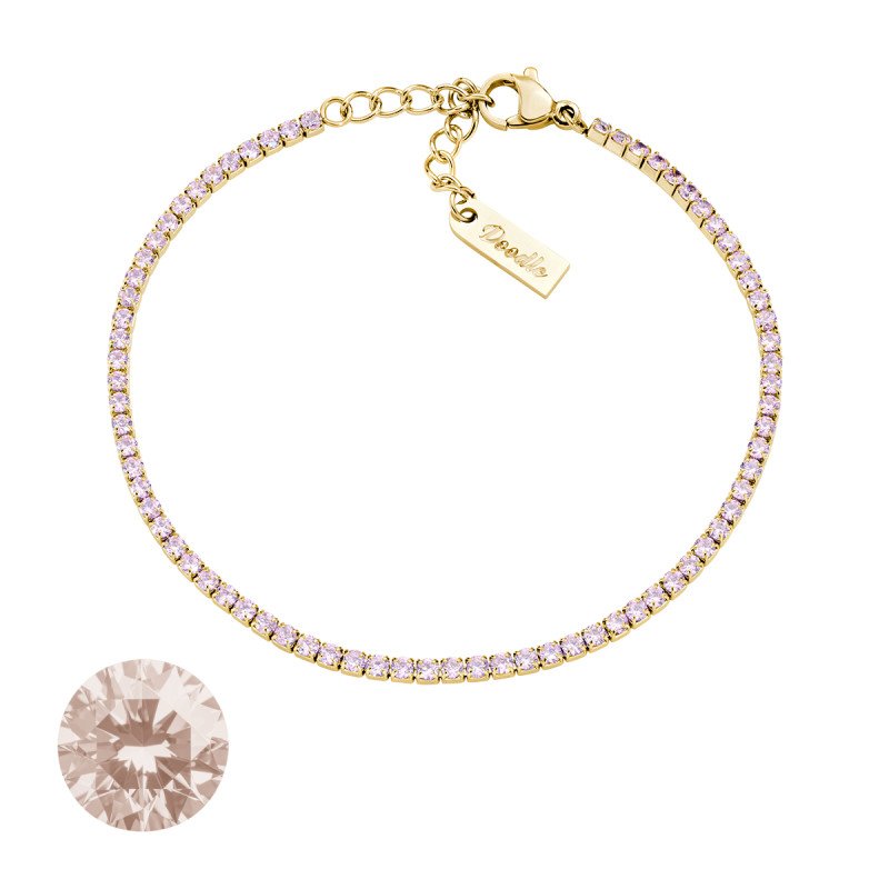 Bracciale in acciaio 316L con zirconi champagne - doactng03
