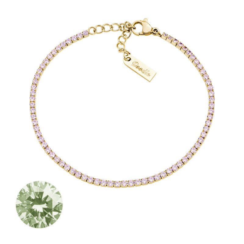 Bracciale in acciaio 316L con zirconi verde lime - doactng05