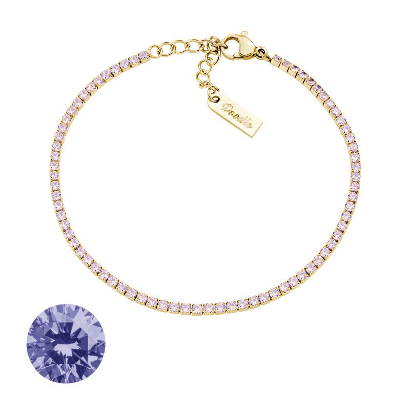 Bracciale in acciaio 316L con zirconi viola - doactng26
