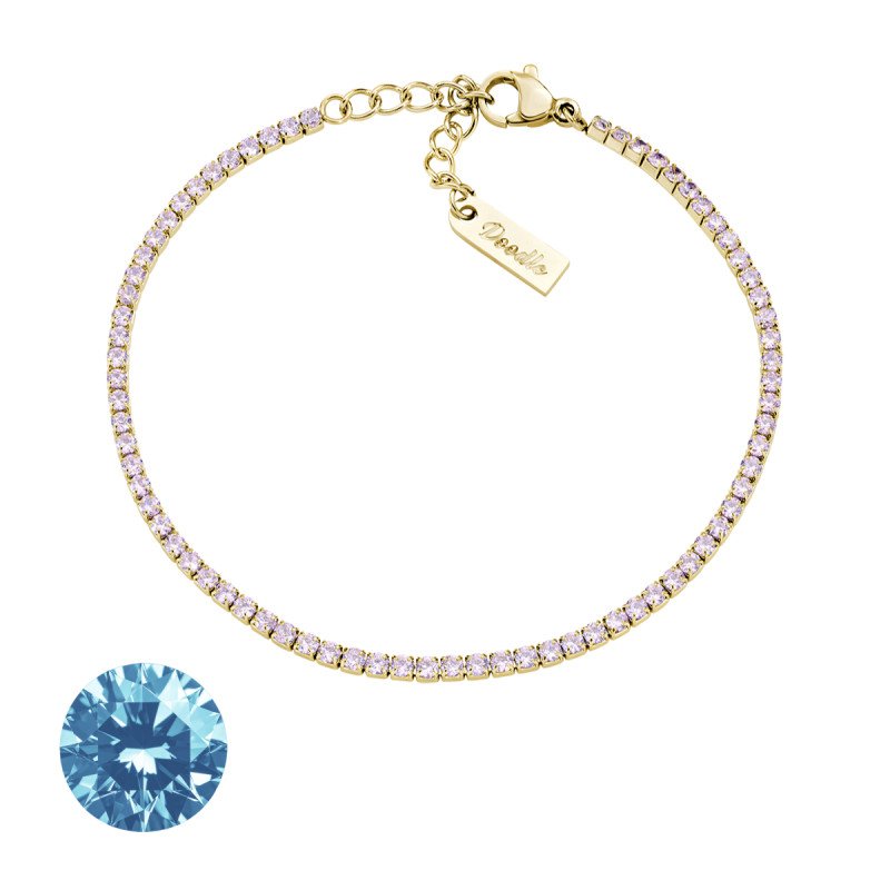 Bracciale in acciaio 316L con zirconi blu mare - doactng29