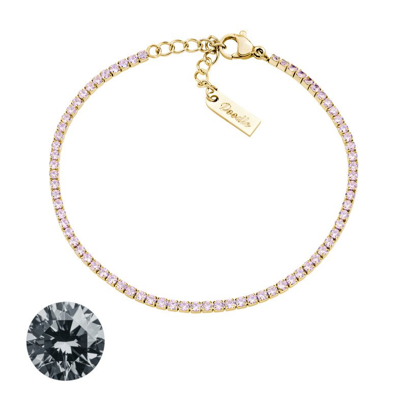 Bracciale in acciaio 316L con zirconi ematite - doactng31