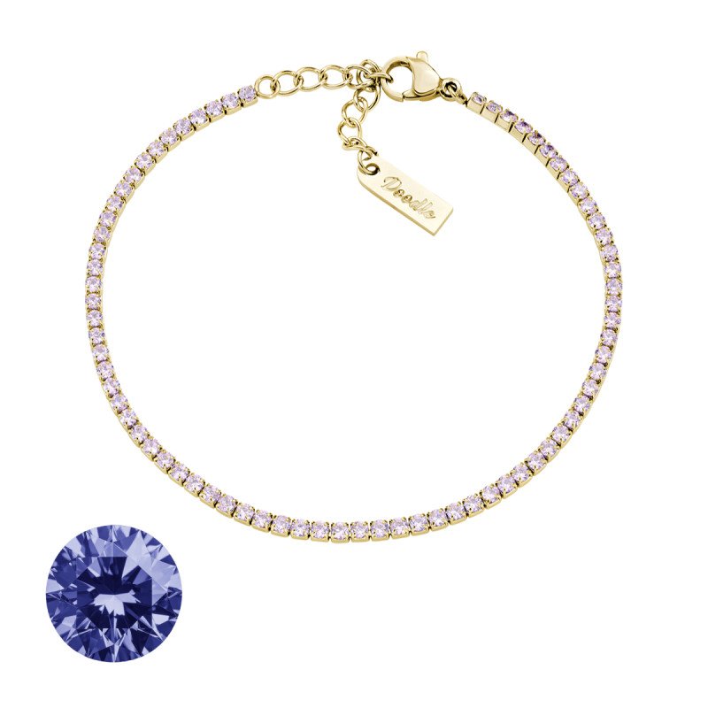Bracciale in acciaio 316L con zirconi ametista - doactng45