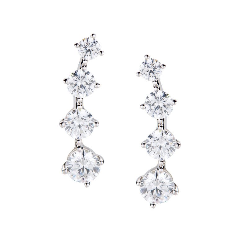 Orecchini Diamonds Cascata con Zirconi Bianchi - e4bbz