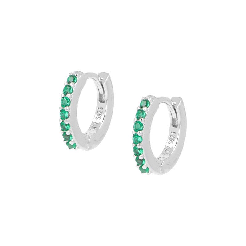 Orecchini cerchio tennis mania zirconi verdi - et1bve