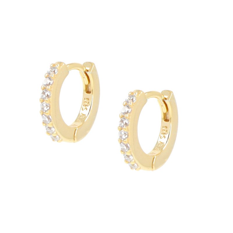 Orecchini cerchio dorati tennis mania zirconi bianchi - et1gb