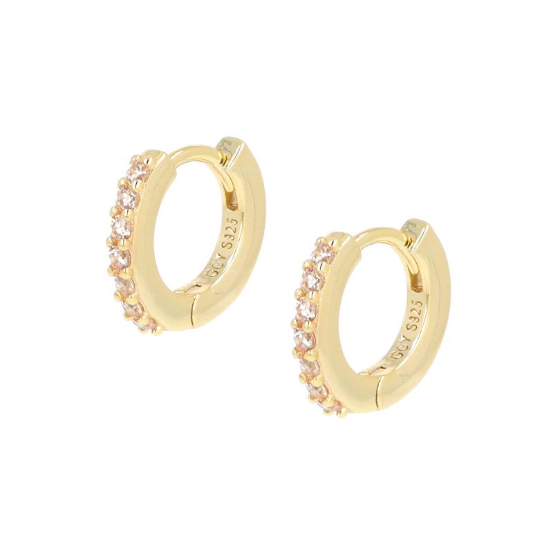 Orecchini cerchio dorati tennis mania zirconi champagne - et1gch