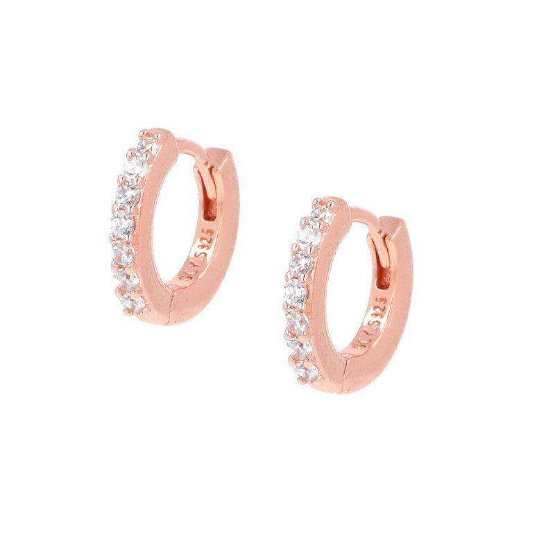 Orecchini cerchio rosè tennis mania zirconi bianchi - et1rb