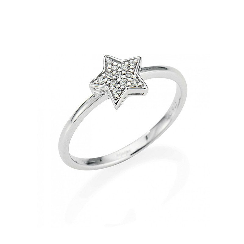 Anello in AG925 - Rodio e zirconi bianchi - Misura 16 - ra-16 Anello in AG925 - Rodio e zirconi bianchi - Misura 16 - ra-16