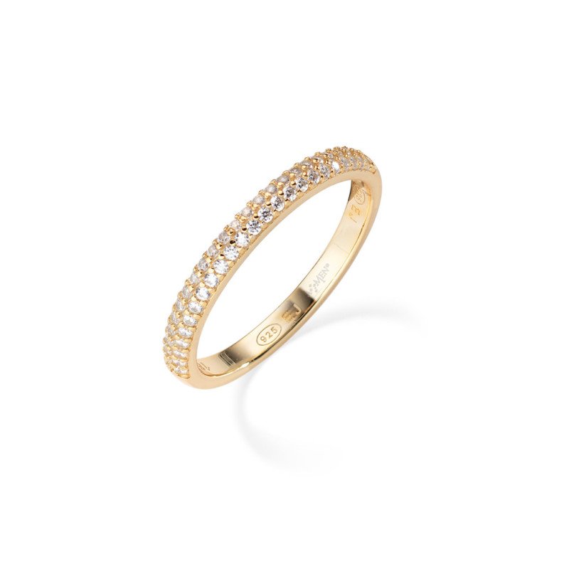 Anello in AG925 - Oro e zirconi bianchi - Misura 18 - rpagb-18