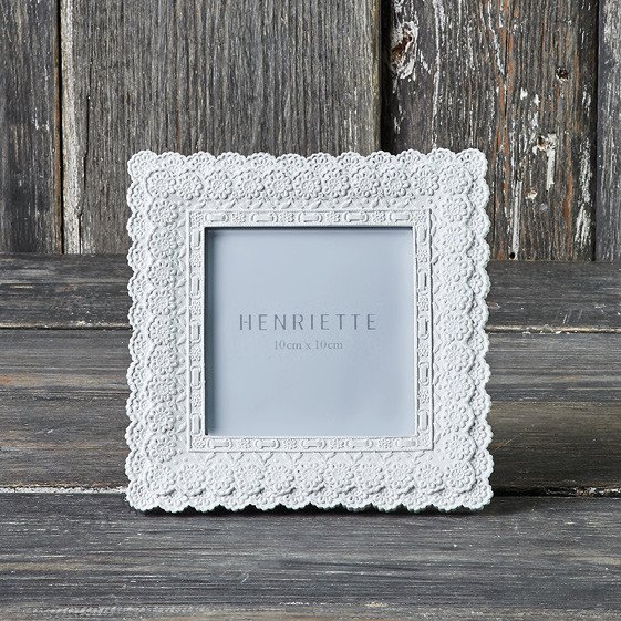 Cornice quadrato pizzo bianca cm.16(10x10) - d14659