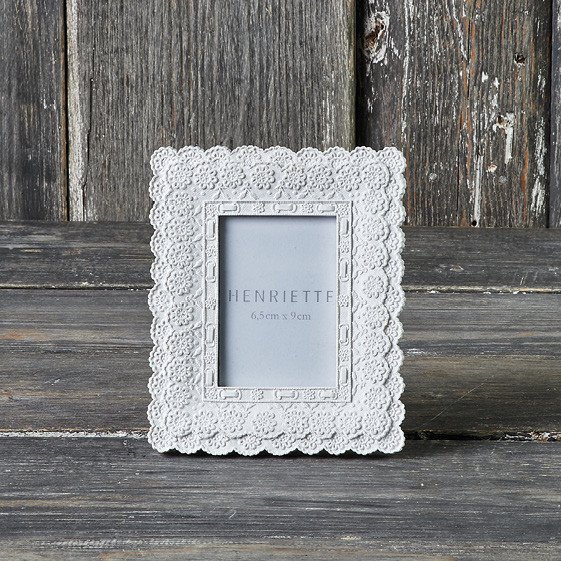 Cornice rettangolare pizzo bianca 12,5x15(6,5x9) - d14661