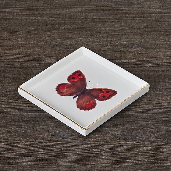 Vassoio quadrato cm.16,5 bordeaux - d15619