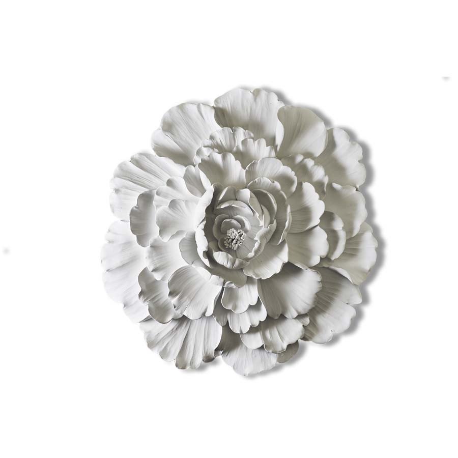Decorazione muro peonia diametro 44 bianco - d17846