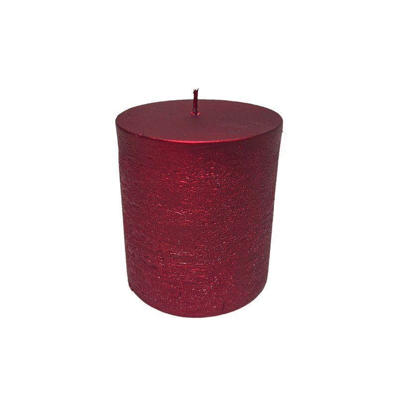 Candela rossa cilindrica diametro 9 h.10 cm. - d18416