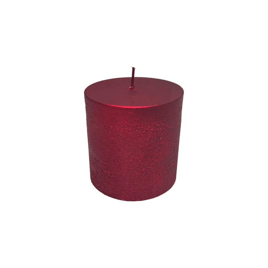 Candela rossa cilindrica diametro 8 h.8 cm. - d18417