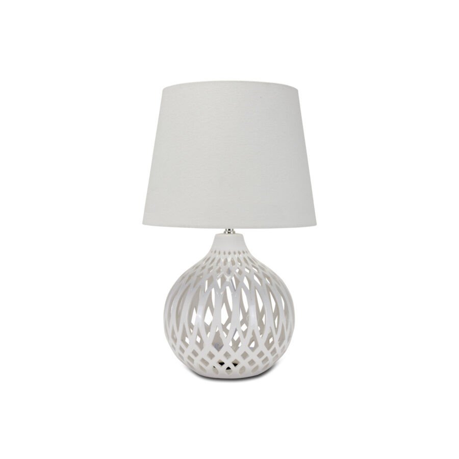 Lampada sferica bianca diametro 34 h.54cm. - d18419