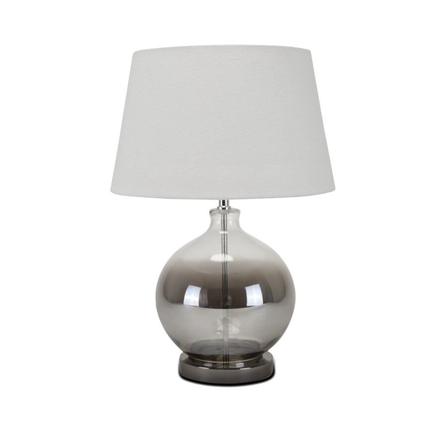 Lampada vetro fumè sferica diametro 35 h.49cm. - d18427
