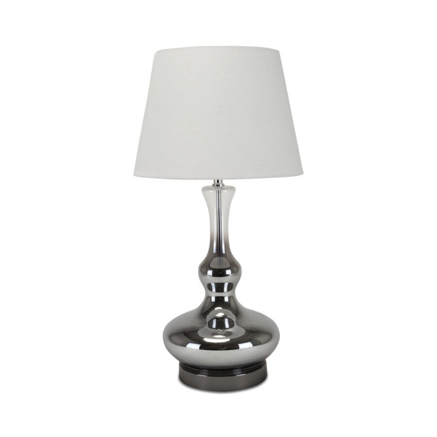 Lampada vetro cromata diametro 30 h.59cm. - d18428