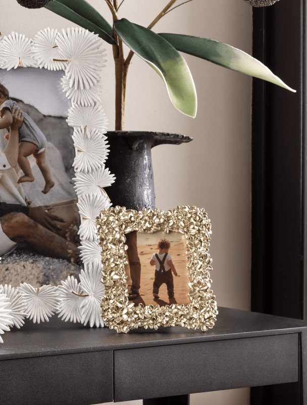 Cornice fiorellino champagne  formato foto 9x8 - d18702