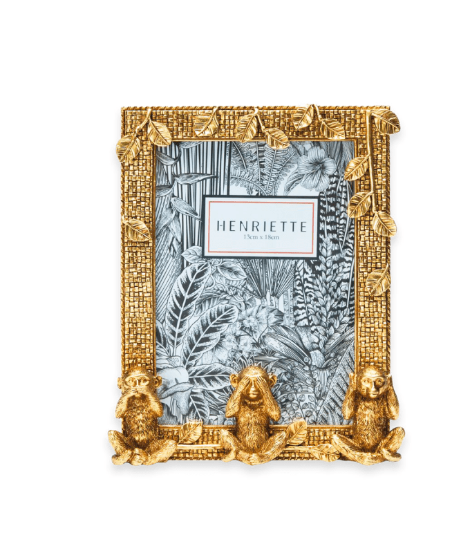 Cornice 3 scimmiette oro formato foto 13x18 - d18709