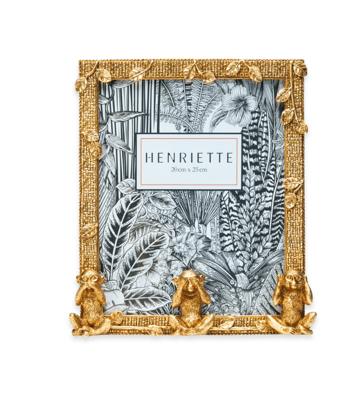 Cornice 3 scimmiette oro  formato foto 13x18 - d18710